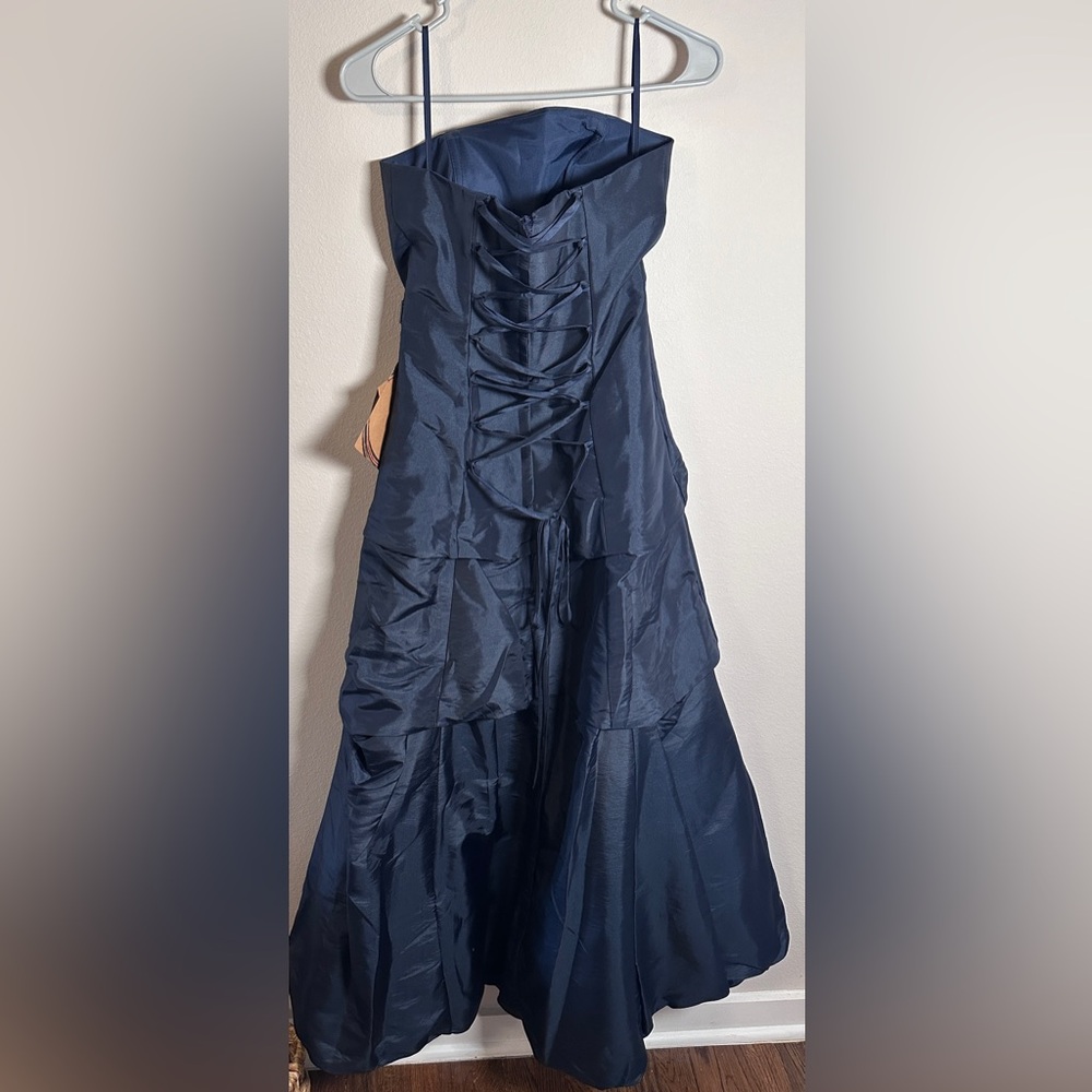NWT Light in the Box prom formal corset Elegant Navy Blue Strapless Dress size 4 - Picture 10 of 11
